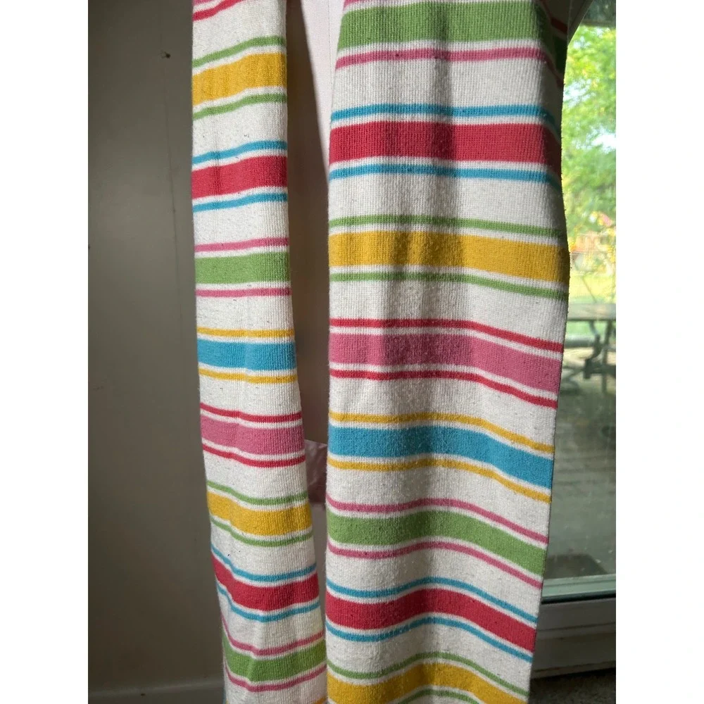 Y2K Aeropostale Striped Knit Scarf Rainbow Cream Long Winter Scarf Retro 2000s